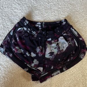 lululemon athletica Black and Purple Patterned Shorts
